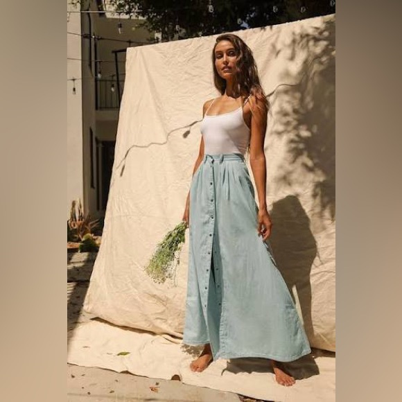 pistola Dresses & Skirts - Pistola Light Blue Maxi Skirt